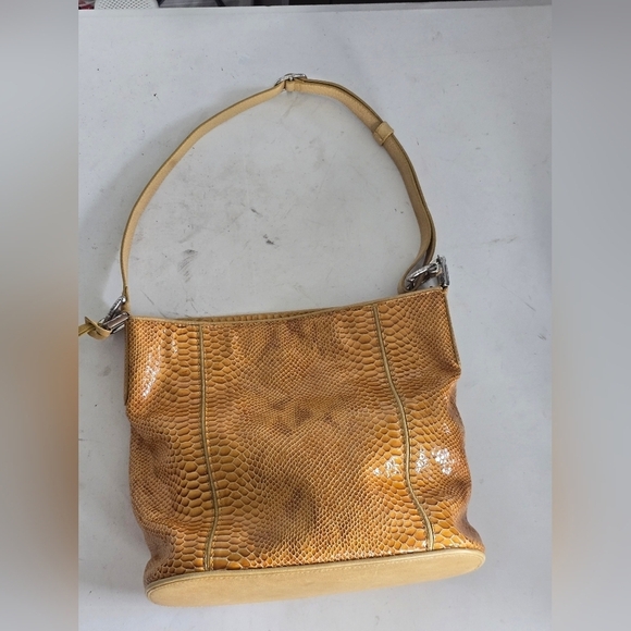 Brighton Shoulder Habdbag Women Single Strap Gold Snakeskin Print Medium Charm - Picture 11 of 16